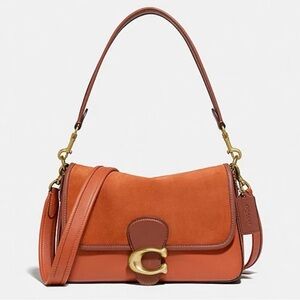 Coach Orange Suede Soft Tabby